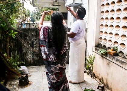 Kolam : décoration à la craie pour Pongal | © Marion Brun