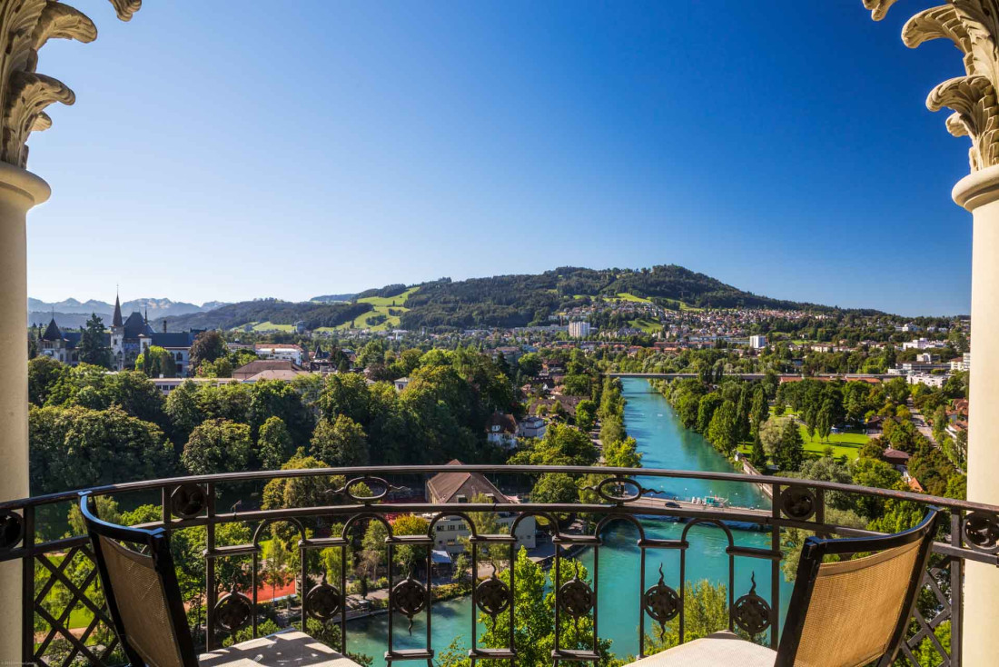 Vue sur l'Aar depuis le Bellevue Palace © Bellevue Palace Bern
