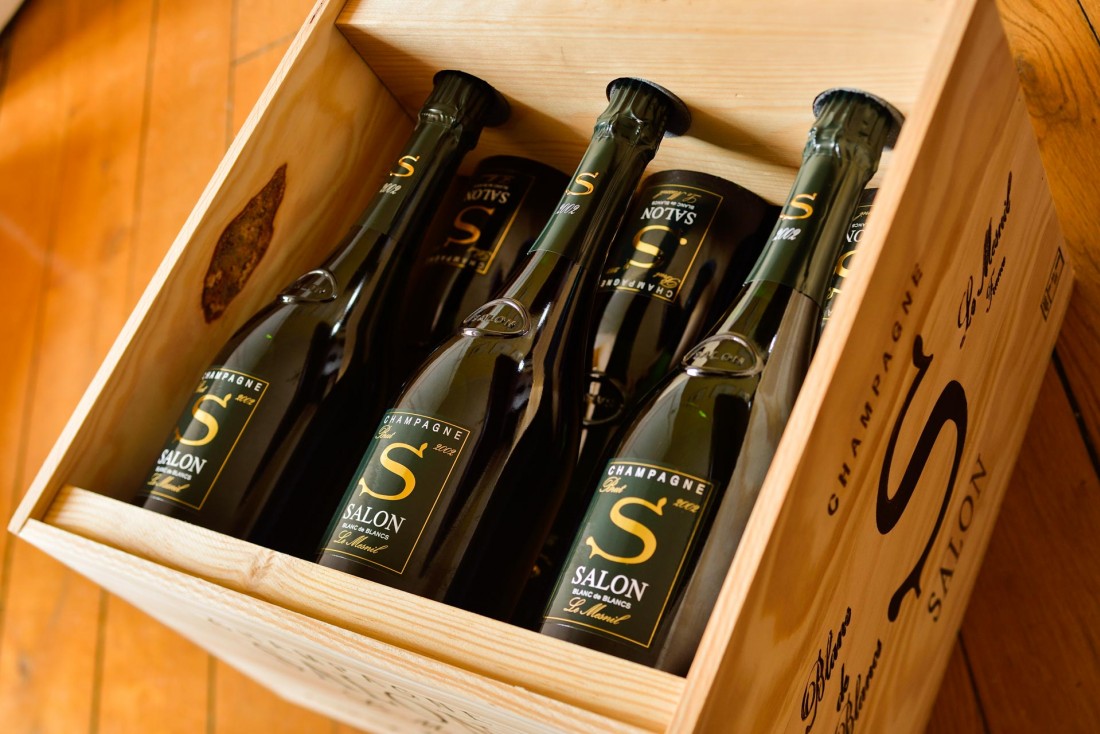 Une caisse de Salon, prête à l'expédition © Salon & Delamotte