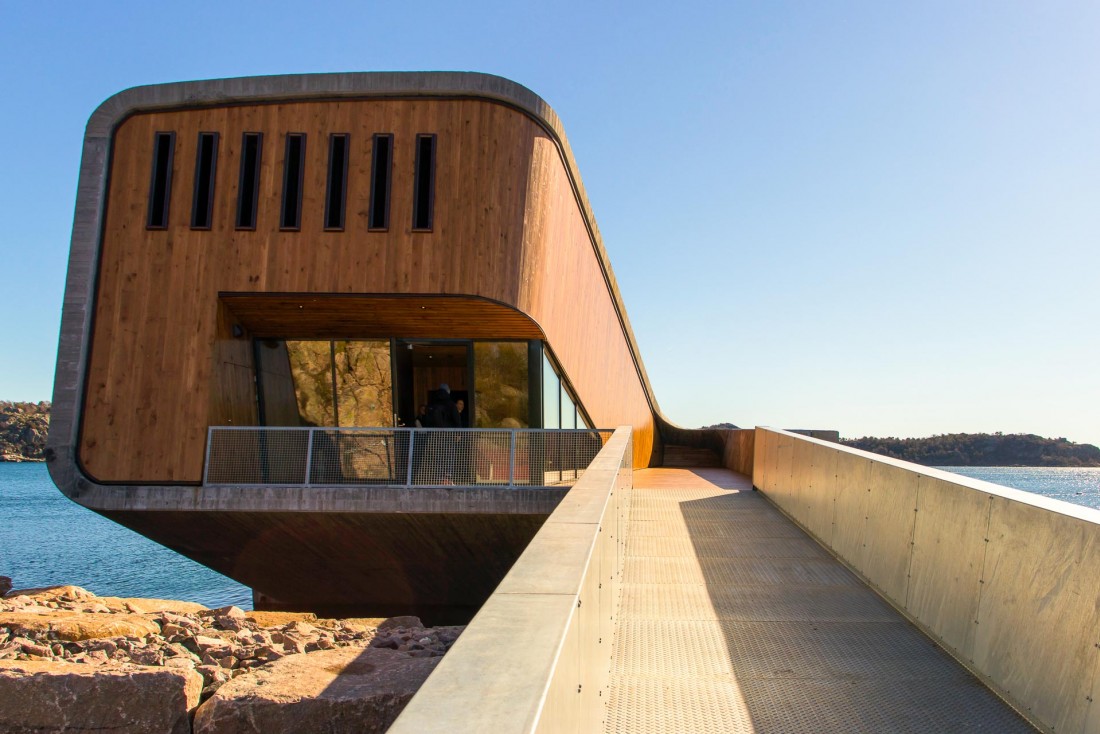 L'entrée du restaurant Under à Lindesnes, Norvège - Architecture : Snøhetta - © Joëlle Bah-Dralou