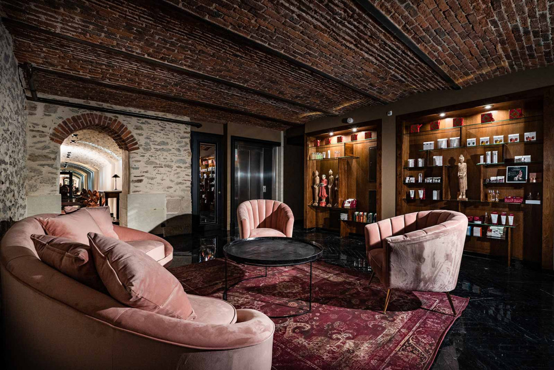 Le boudoir du spa © Château de Maubreuil