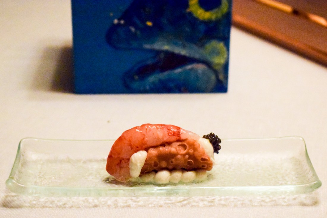 Amuse-bouche servi au restaurant Duomo du chef Ciccio Sultano © Yonder.fr