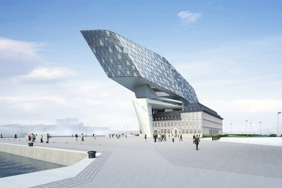 À Anvers, la société portuaire s'installera en 2016 dans un bâtiment futuriste signé Zaha Hadid, la Nouvelle Maison du Port © Zaha Hadid