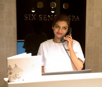 First Class Lounge & Spa à Abu Dhabi (Terminal 3) - Réception du Spa Six Senses © Etihad First Class Lounge & Spa à Abu Dhabi (Terminal 3) - Réception du Spa Six Senses © Etihad