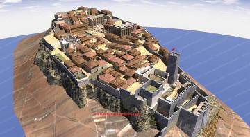 Reconstruction de l’Acropole à l’époque ottomane <u>après</u> l’explosion de 1687.  | Amabilité de Dimitrios Tsalkanis ancientathens3d.com