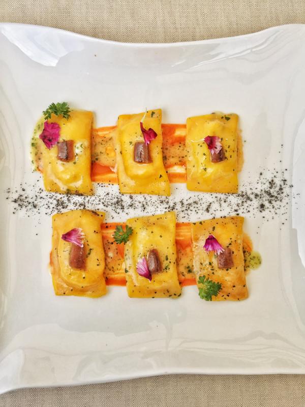 Raviolis carottes et anchois chez Aroma © Yonder.fr Raviolis carottes et anchois chez Aroma © Yonder.fr